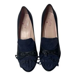 Plenty Tracy Reese Gilda Black/Navy Kiltie Bow. Size 36.5 (6 1/2).